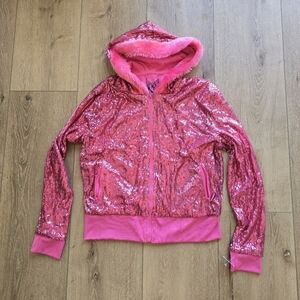 Splash Girls Sequin Zipper Coat Jacket